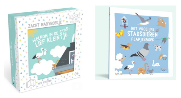 Sneak Peek Zacht Babyboekje en Flapjesboek Leopold - Witte Leeuw | NOOX City Kids