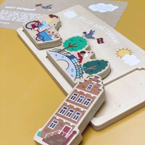 Houten Baby Puzzel Amsterdam | NOOX City Kids